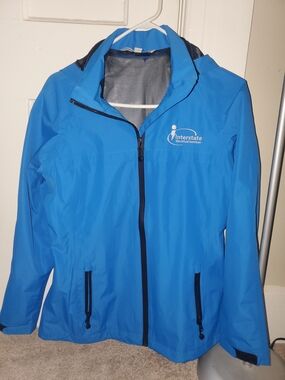 Port Authority Electric Blue Windbreaker Jacket with Logo